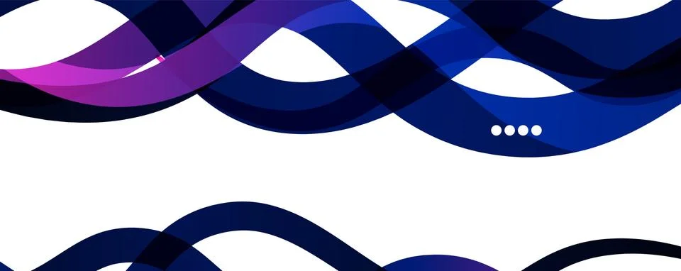Abstract background - transparent overlapping wavy lines on white pattern Illustrazione stock