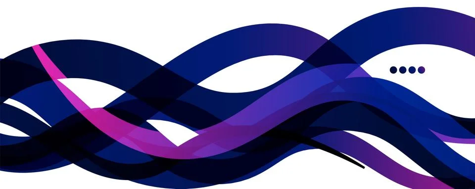 Abstract background - transparent overlapping wavy lines on white pattern Illustrazione stock