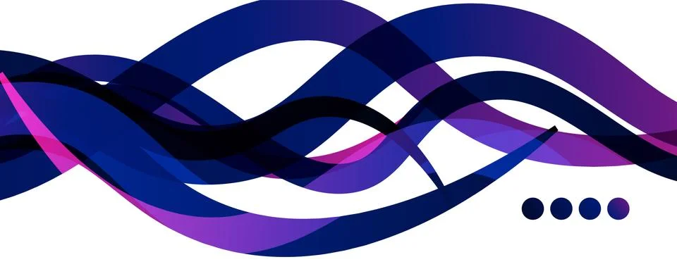 Abstract background - transparent overlapping wavy lines on white pattern Stock Illustration