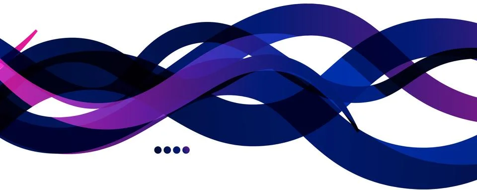 Abstract background - transparent overlapping wavy lines on white pattern Illustrazione stock