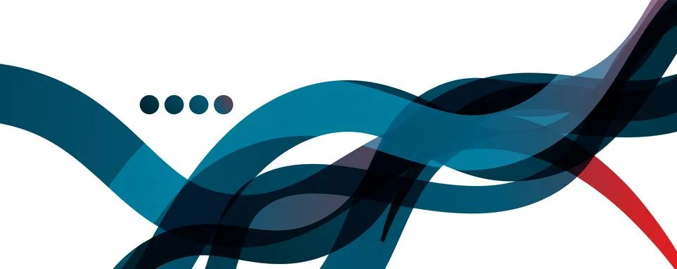 Abstract background - transparent overlapping wavy lines on white pattern Illustrazione stock