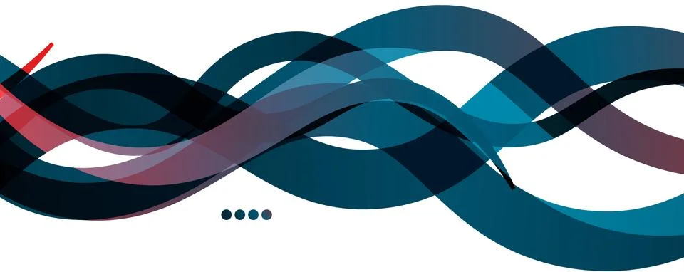 Abstract background - transparent overlapping wavy lines on white pattern Stock Illustration