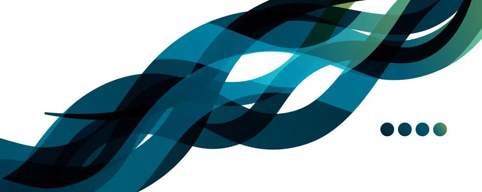Abstract background - transparent overlapping wavy lines on white pattern Illustrazione stock