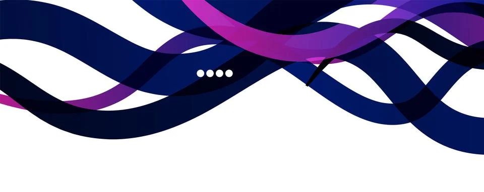 Abstract background - transparent overlapping wavy lines on white pattern Illustrazione stock