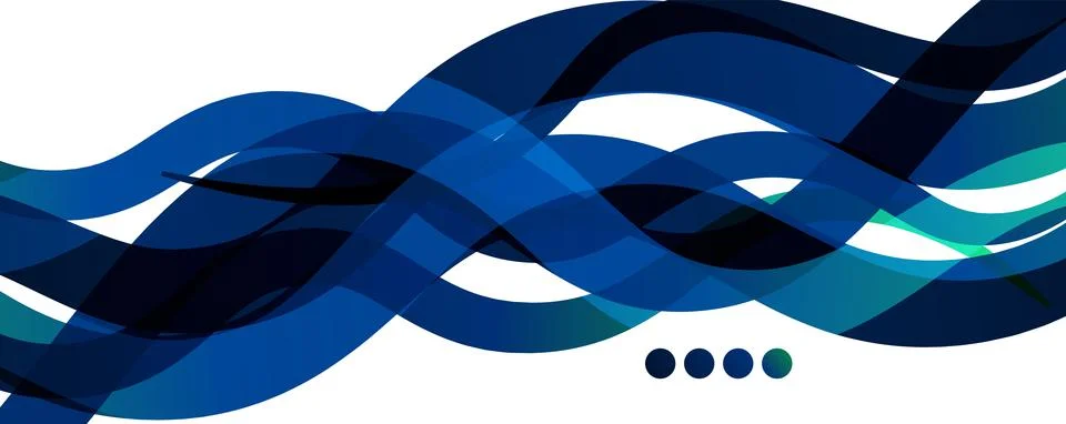 Abstract background - transparent overlapping wavy lines on white pattern Illustrazione stock