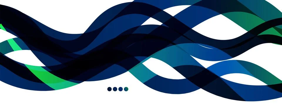 Abstract background - transparent overlapping wavy lines on white pattern Stock Illustration
