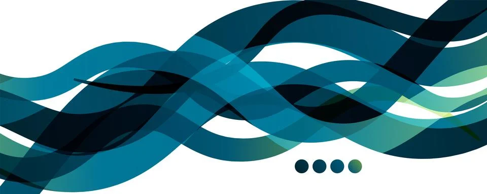 Abstract background - transparent overlapping wavy lines on white pattern Illustrazione stock