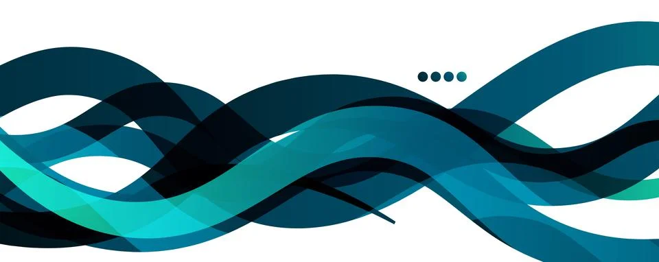 Abstract background - transparent overlapping wavy lines on white pattern Illustrazione stock