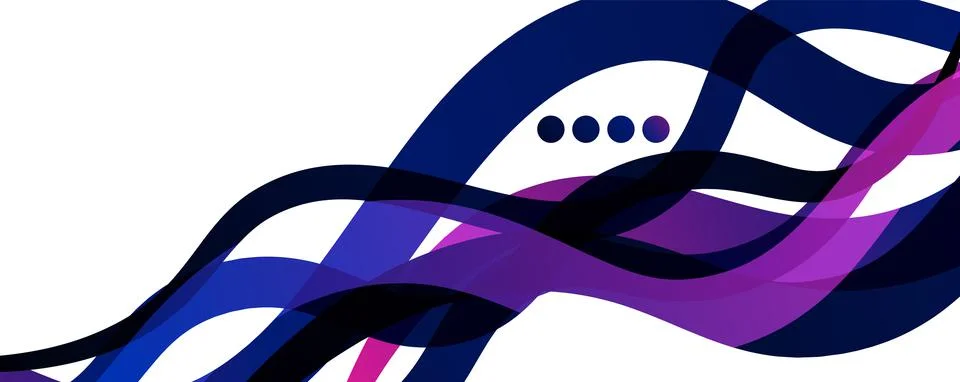 Abstract background - transparent overlapping wavy lines on white pattern Illustrazione stock