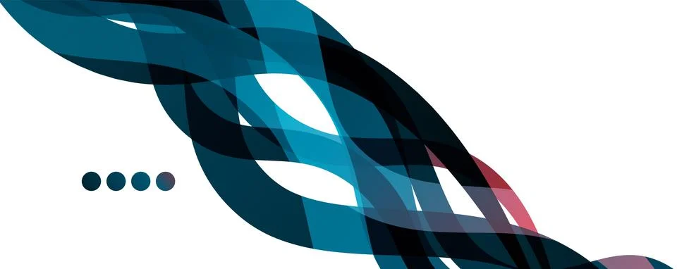 Abstract background - transparent overlapping wavy lines on white pattern Stock Illustration