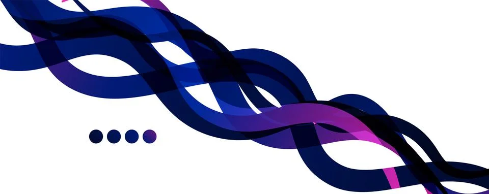 Abstract background - transparent overlapping wavy lines on white pattern Illustrazione stock