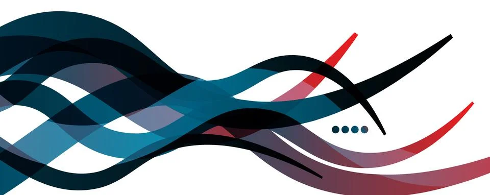Abstract background - transparent overlapping wavy lines on white pattern Stock Illustration
