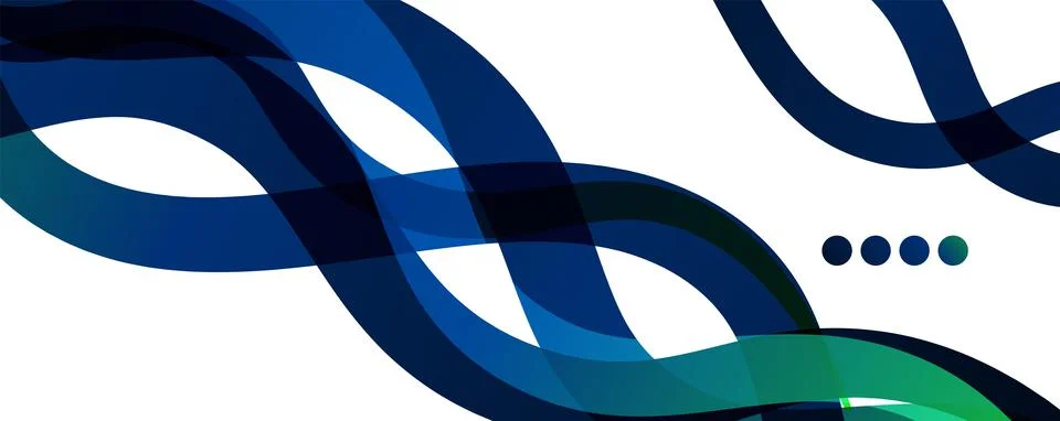 Abstract background - transparent overlapping wavy lines on white pattern Stock Illustration