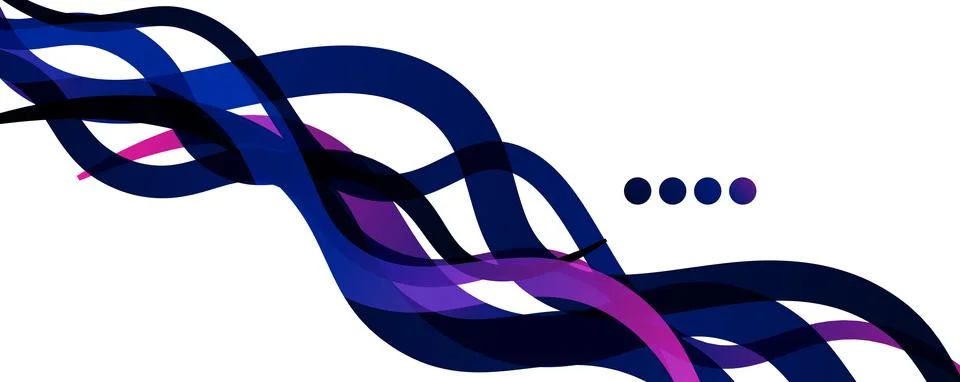 Abstract background - transparent overlapping wavy lines on white pattern Illustrazione stock