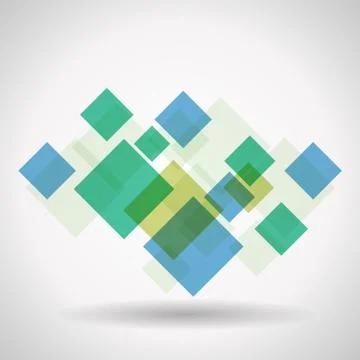 Abstract background. Transparent squares logo in green and blue. Design jpeg Stock Illustration