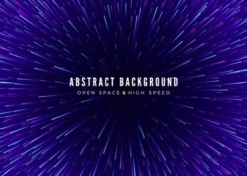 Abstract background travel through time and space. Futuristic neon poster. Tr Stock Illustration
