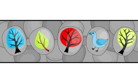 Abstract background with trees Stock Illustration