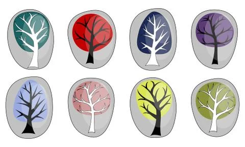 Abstract background with trees Stock Illustration