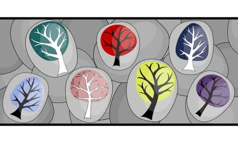 Abstract background with trees Stock Illustration