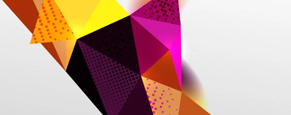 Abstract background - trendy low poly triangle shapes polygonal pattern. Vector Stock Illustration
