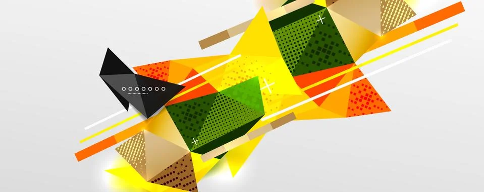 Abstract background - trendy low poly triangle shapes polygonal pattern. Vector イラスト素材