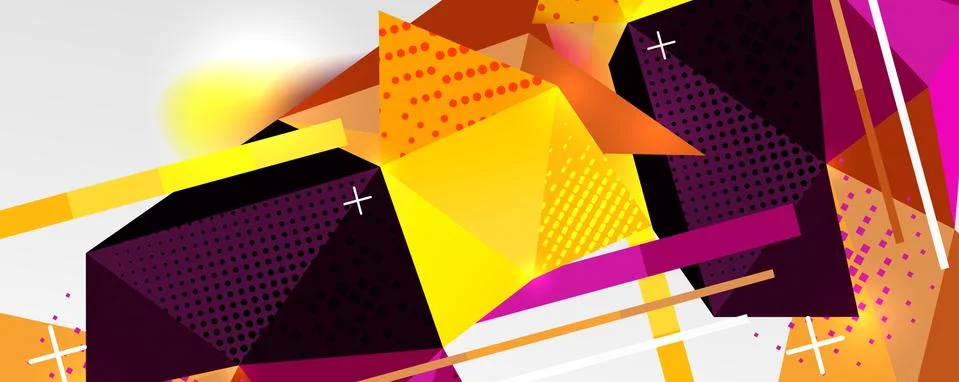Abstract background - trendy low poly triangle shapes polygonal pattern. Vector Stock Illustration