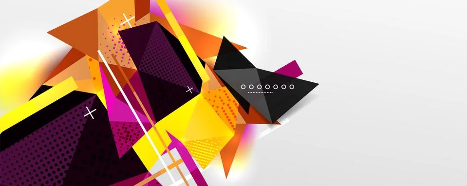 Abstract background - trendy low poly triangle shapes polygonal pattern. Vector Illustrazione stock