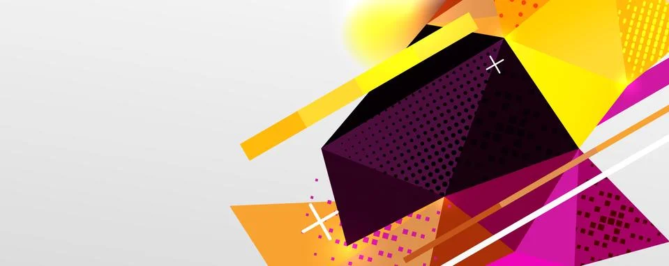 Abstract background - trendy low poly triangle shapes polygonal pattern. Vector Stock Illustration