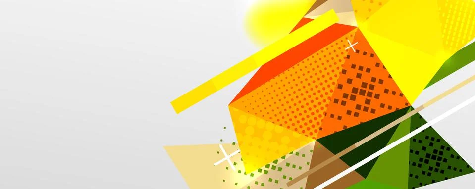 Abstract background - trendy low poly triangle shapes polygonal pattern. Vector Stock Illustration