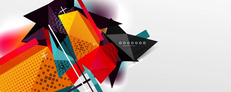 Abstract background - trendy low poly triangle shapes polygonal pattern. Vector Illustrazione stock