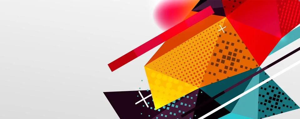 Abstract background - trendy low poly triangle shapes polygonal pattern. Vector Stock Illustration