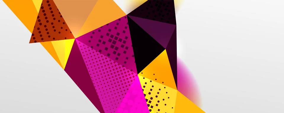 Abstract background - trendy low poly triangle shapes polygonal pattern. Vector イラスト素材