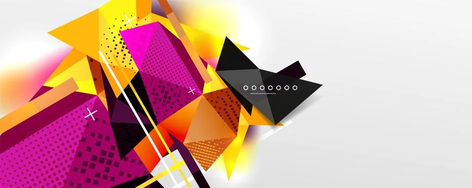 Abstract background - trendy low poly triangle shapes polygonal pattern. Vector 스톡 일러스트