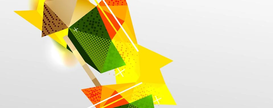 Abstract background - trendy low poly triangle shapes polygonal pattern. Vector Stock Illustration