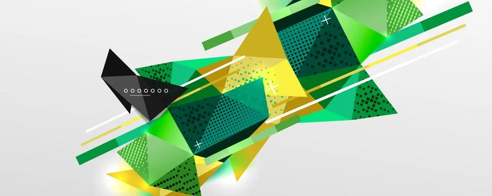 Abstract background - trendy low poly triangle shapes polygonal pattern. Vector イラスト素材