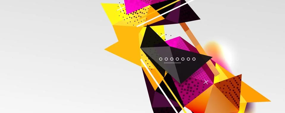 Abstract background - trendy low poly triangle shapes polygonal pattern. Vector Stock Illustration