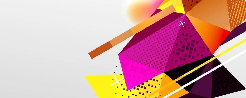 Abstract background - trendy low poly triangle shapes polygonal pattern. Vector Stock Illustration