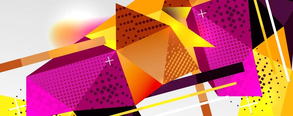Abstract background - trendy low poly triangle shapes polygonal pattern. Vector Illustrazione stock
