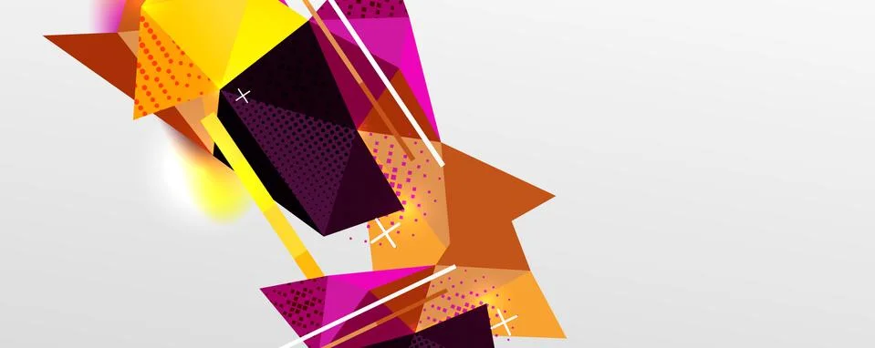 Abstract background - trendy low poly triangle shapes polygonal pattern. Vector 스톡 일러스트