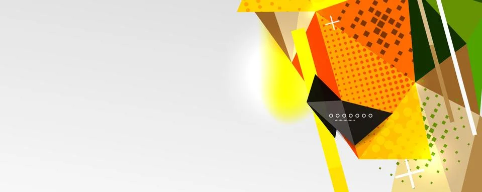 Abstract background - trendy low poly triangle shapes polygonal pattern. Vector Stockillustratie
