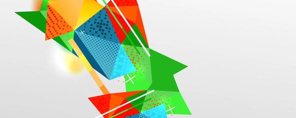 Abstract background - trendy low poly triangle shapes polygonal pattern. Vector Illustrazione stock
