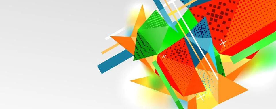 Abstract background - trendy low poly triangle shapes polygonal pattern. Vector Stock Illustration