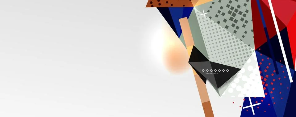 Abstract background - trendy low poly triangle shapes polygonal pattern. Vector Illustrazione stock
