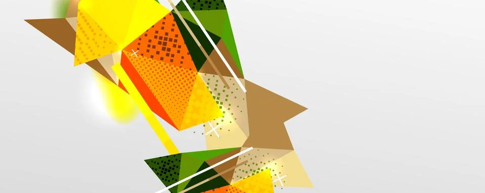 Abstract background - trendy low poly triangle shapes polygonal pattern. Vector Stock Illustration