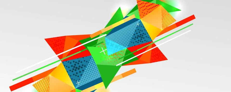 Abstract background - trendy low poly triangle shapes polygonal pattern. Vector Stock Illustration