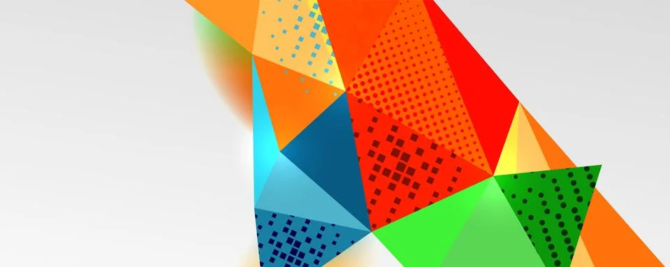 Abstract background - trendy low poly triangle shapes polygonal pattern. Vector Illustrazione stock