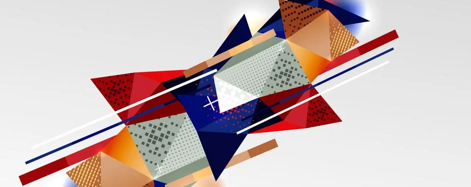 Abstract background - trendy low poly triangle shapes polygonal pattern. Vector 스톡 일러스트