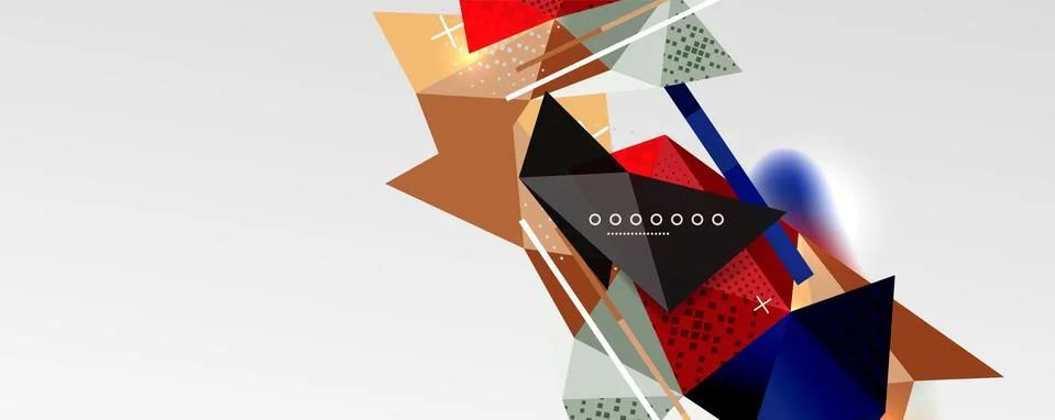 Abstract background - trendy low poly triangle shapes polygonal pattern. Vector Illustrazione stock