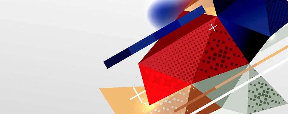 Abstract background - trendy low poly triangle shapes polygonal pattern. Vector Stockillustratie