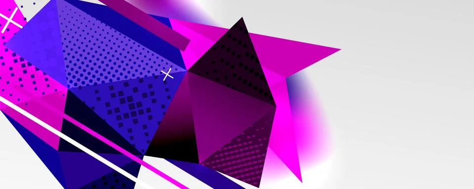 Abstract background - trendy low poly triangle shapes polygonal pattern. Vector Illustrazione stock